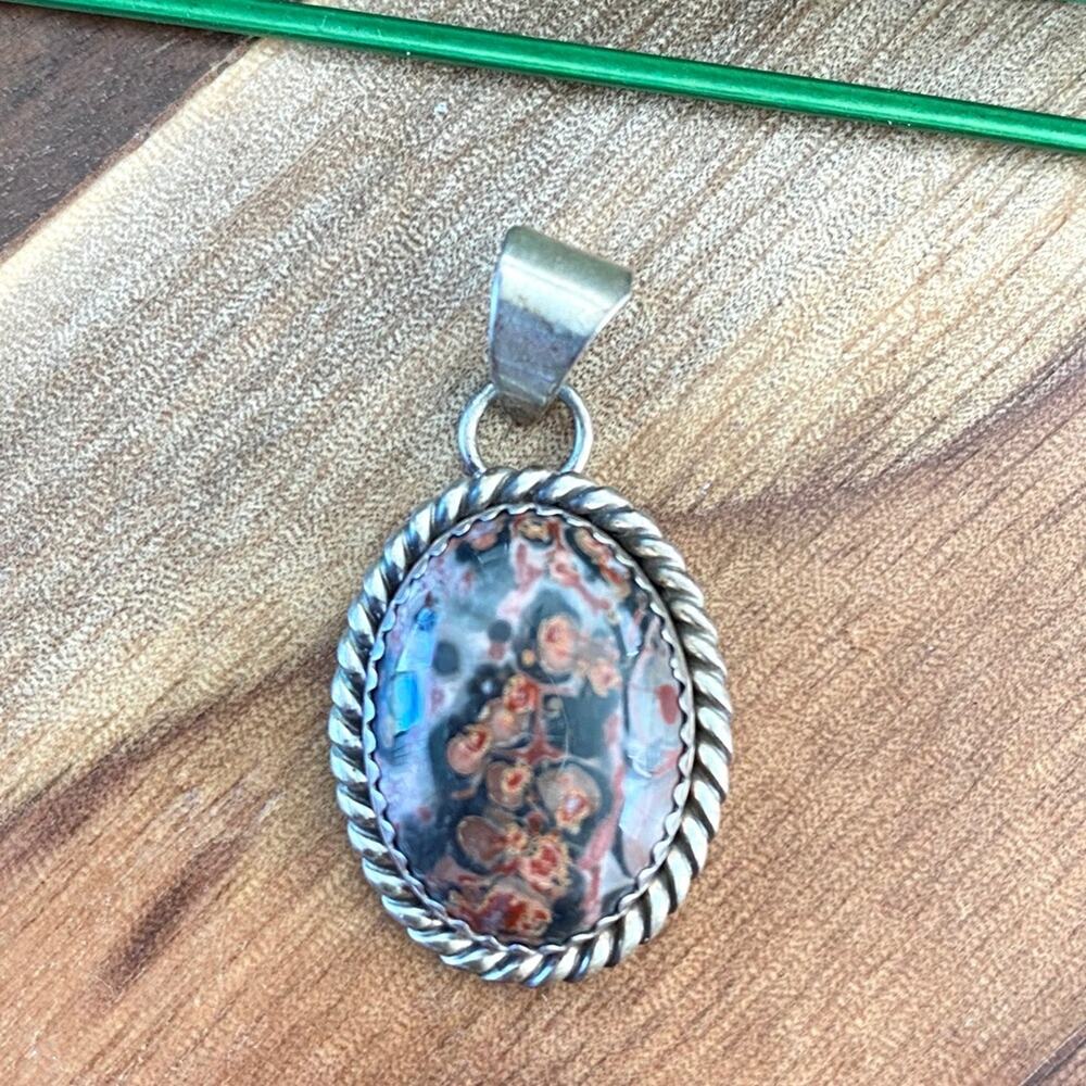Vintage MKM Sterling Silver Jasper Pedant